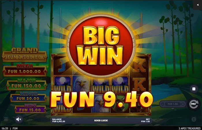 3 Apex Treasures - Gros gain en Hold & Win